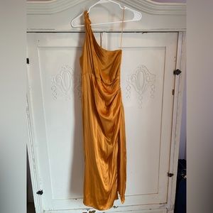 Brand New! Anthropologie golden copper midi dress